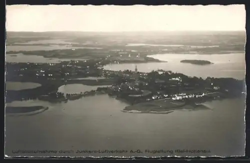 AK Plön in der Holsteinischen Schweiz, Ortsansicht vom Flugzeug aus