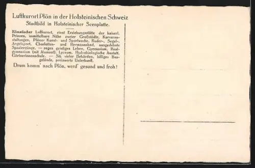 AK Plön in der Holsteinischen Schweiz, Ortsansicht vom Flugzeug aus