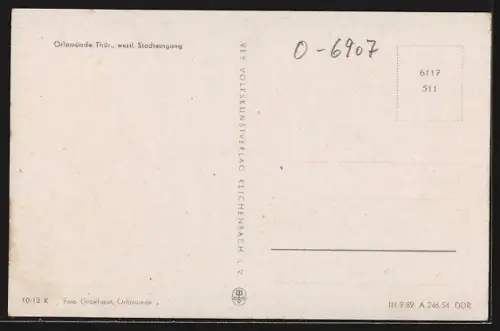 AK Orlamünde in Thür., Westl. Stadteingang