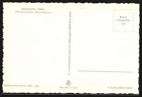 AK Rauenstein /Thür., HO-Gaststätte Schaumburg