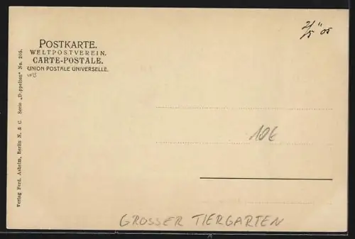 AK Berlin, Neuer See im Tiergarten, Bootanlegestelle