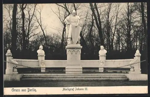 AK Berlin, Grosser Tiergarten, Markgraf Johann II., Denkmal