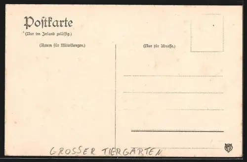 AK Berlin, Grosser Tiergarten, Markgraf Johann II., Denkmal