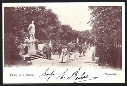 AK Berlin, Siegesallee, Grosser Tiergarten