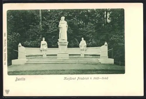 AK Berlin, Grosser Tiergarten, Kurfürst Friedrich I.