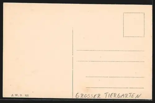 AK Berlin, Grosser Tiergarten, Siegesallee, Denkmäler