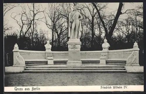 AK Berlin, Grosser Tiergarten, Friedrich Wilhelm IV.