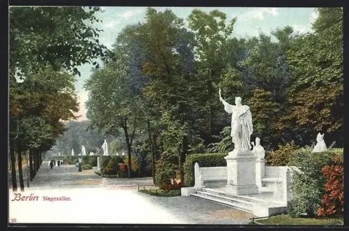 AK Berlin, Grosser Tiergarten, Siegesallee, Denkmäler