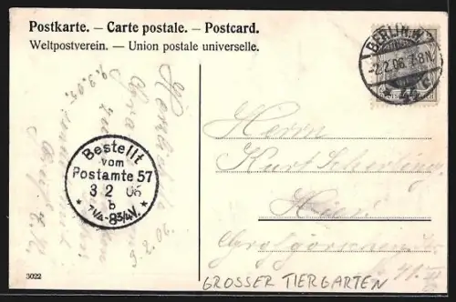 AK Berlin, Grosser Tiergarten, Sieges-Allee mit Standbildern