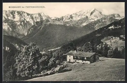 AK Partenkirchen, Eckbauer, Berggasthaus, Alpenpanorama