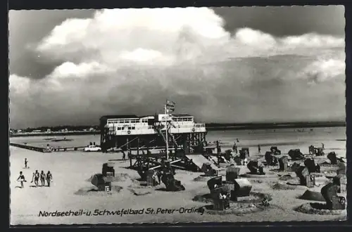 AK St. Peter-Ording, Strand mit Strandkörben
