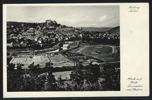 AK Marburg /Lahn, Städt. Sommerbad, Stadion