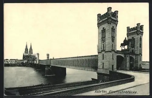 AK Köln /Rh., Eisenbahnbrücke