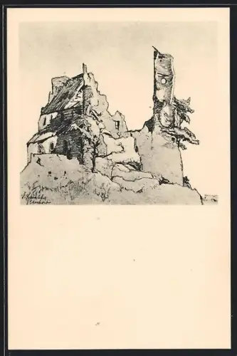 AK Brochow, Zerschossene Kirche