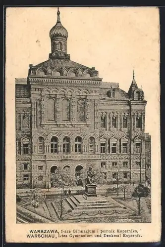AK Warschau-Warszawa, I-sze Gimnazjum i pomnik Kopernika