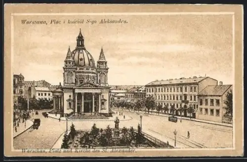 AK Warszawa, Plac i kosciól S-go Aleksandra