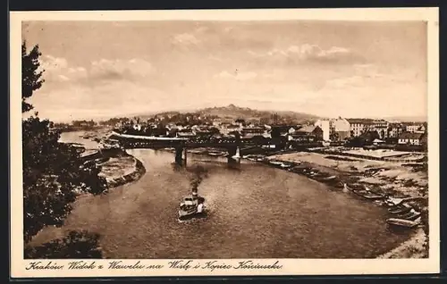 AK Kraków, Widok z Wawelu na Wisle i Kopiec Kosciuszki