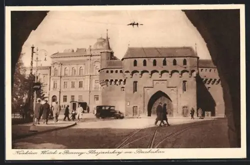 AK Kraków, Widok z Bramy Florjanskiej na Barbakan