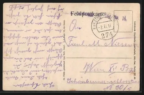 Künstler-AK Dubowo, Ortsansicht vom Erholungsheim der I/28 aus