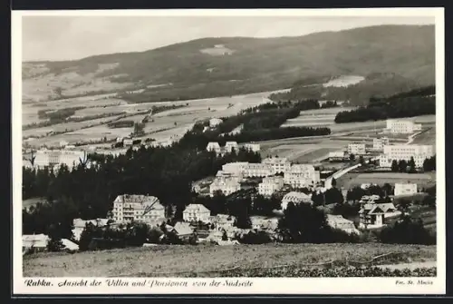 AK Rabka, Ansicht der Villen und Pensionen von der Südseite