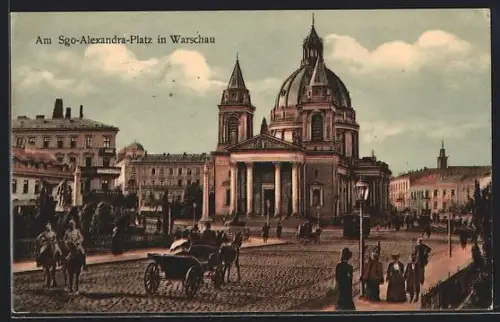 AK Warschau, Partie am Sgo-Alexandra-Platz