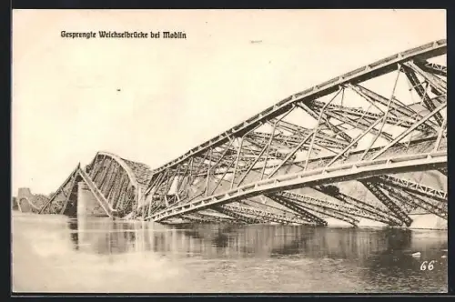 AK Modlin, Gesprengte Weichselbrücke