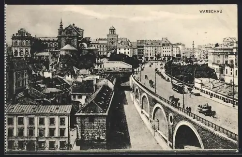 AK Warschau-Warszawa, Teilansicht aus der Vogelschau