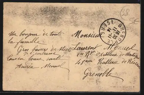 AK La Frette /Isère, Route de la Côte-Saint-André avec des habitants dans la rue