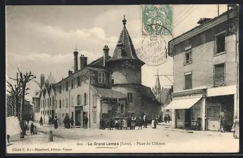 AK Le Grand-Lemps /Isère, Place du Château