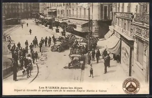 AK Grenoble, Départ de quelques cars de la maison Eugène Martin à Voiron