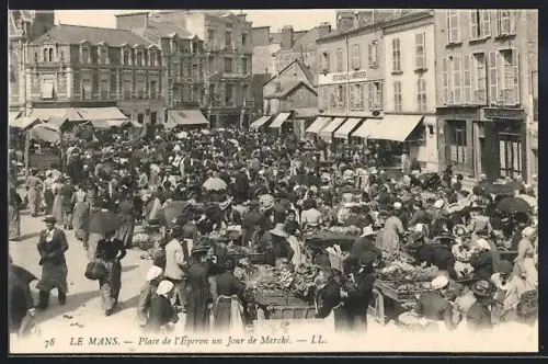 AK Le Mans, Place de l`Éperon un jour de marché