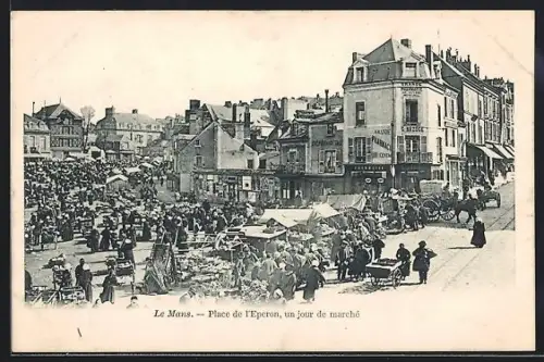 AK Le Mans, Place de l`Éperon, un jour de marché