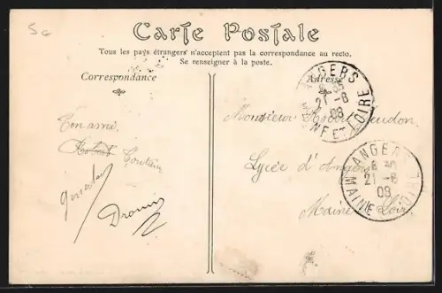 AK Le Mans, La Rue Gambetta animée avec calèches et passants