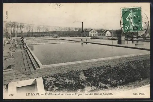 AK Le Mans, Établissement des Eaux à l`Epau, vue des bassins filtrants