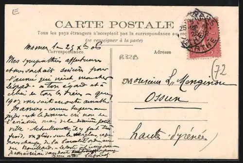 AK Mamers, Grande Rue et Église N.-D