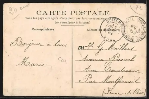 AK Mamers, Catastrophe du 1er juin 1904, Les abords de l`Église N.-D. et du Pensionnat St-Joseph