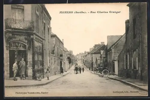 AK Mamers /Sarthe, Rue Charles Granger avec commerces et passants