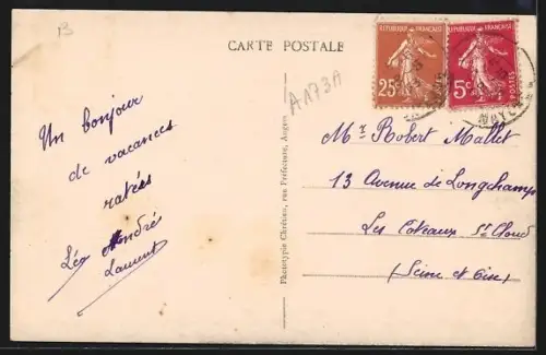 AK Bouère /Mayenne, Villa des Rochers surplombant la rivière