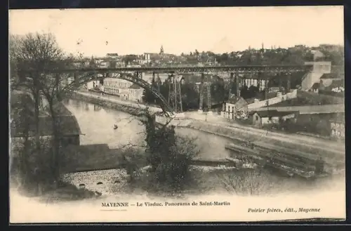 AK Saint-Martin /Mayenne, Le Viaduc, Panorama