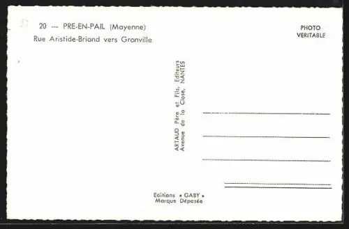 AK Pré-en-Pail /Mayenne, Rue Aristide-Briand vers Granville