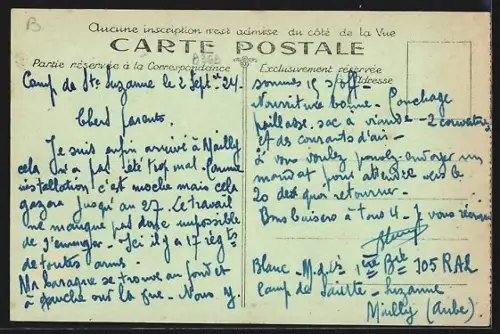 AK Sainte-Suzanne, Vue des Baraquements