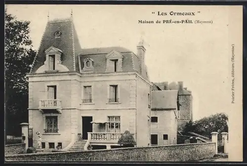 AK Pré-en-Pail /Mayenne, Les Ormeaux, Maison de Pré-en-Pail