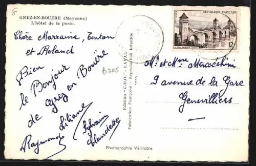 AK Grez-en-Bouère /Mayenne, L`hôtel de la Poste