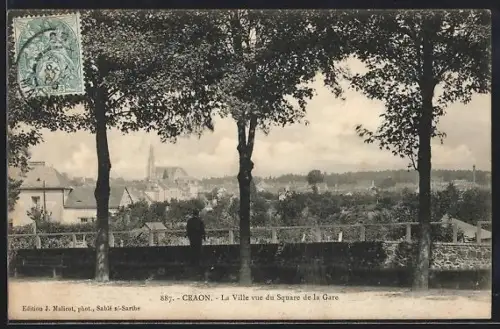 AK Craon, La Ville vue du Square de la Gare