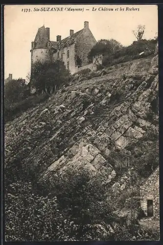AK Ste-Suzanne /Mayenne, Le Château et les Rochers