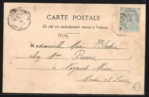 AK Daon /Mayenne, Château de la Porte, vue sur le château et le lac adjacents