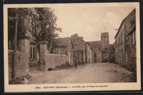 AK Gesvres /Mayenne, Arrivée par St-Paul-le-Gaultier