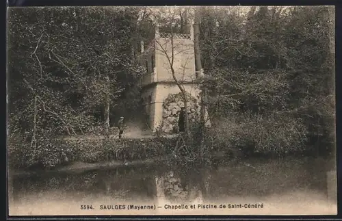 AK Saulges /Mayenne, Chapelle et Piscine de Saint-Céneré