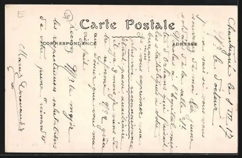 AK Chantrigné /Mayenne, Route de Lassay et vue de l`église au loin