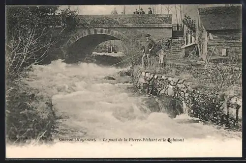 AK Gorron /Mayenne, Le pont de la Pierre-Pichard et le Colmont